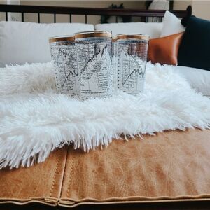 Vintage MCM Cera 10-Year Dow Jones Industrial Average Glasses